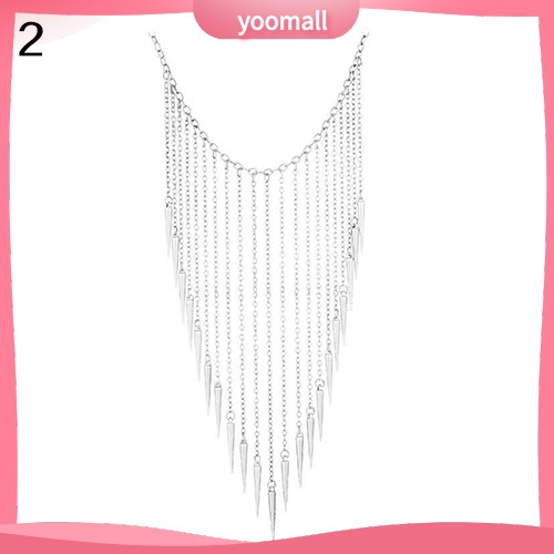 Vòng cổ Dài Đính Đinh Tán Tua Rua Phong Cách Punk Thời Trang Dành Cho Nữ