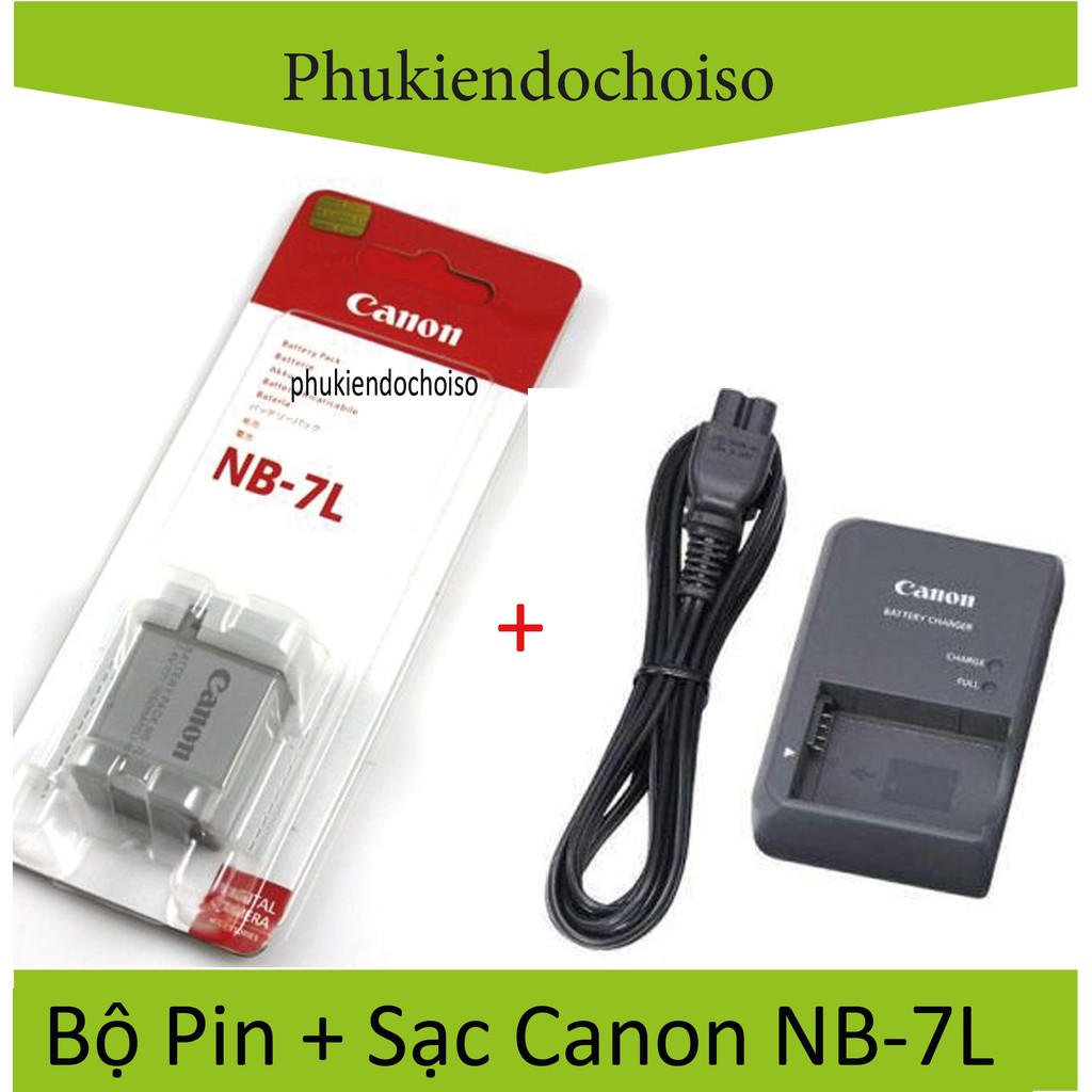 Bộ Pin sạc thay thế 1 pin 1 sạc máy ảnh Canon NB-7L