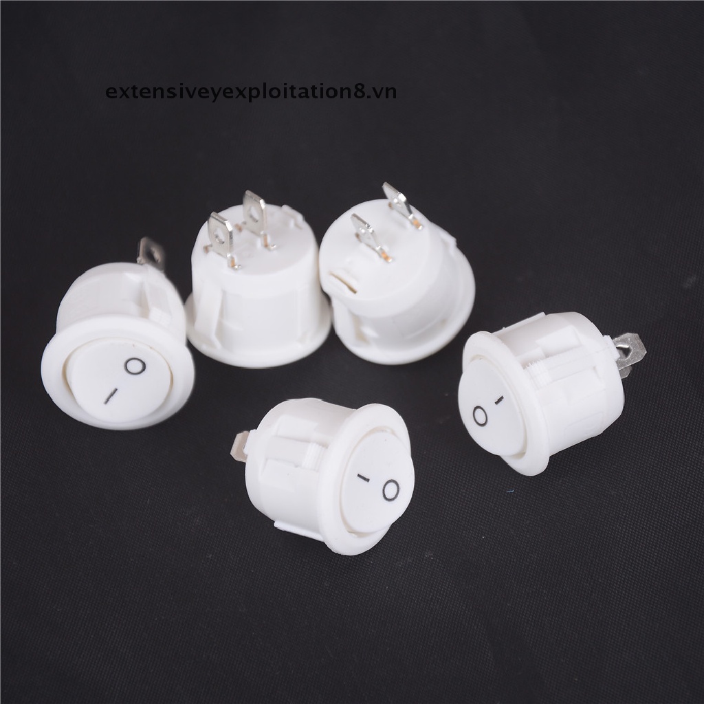 Set 5 Công Tắc Đóng Mở 2 Pin 20mm 12V Hình Tròn Mini Màu Trắng