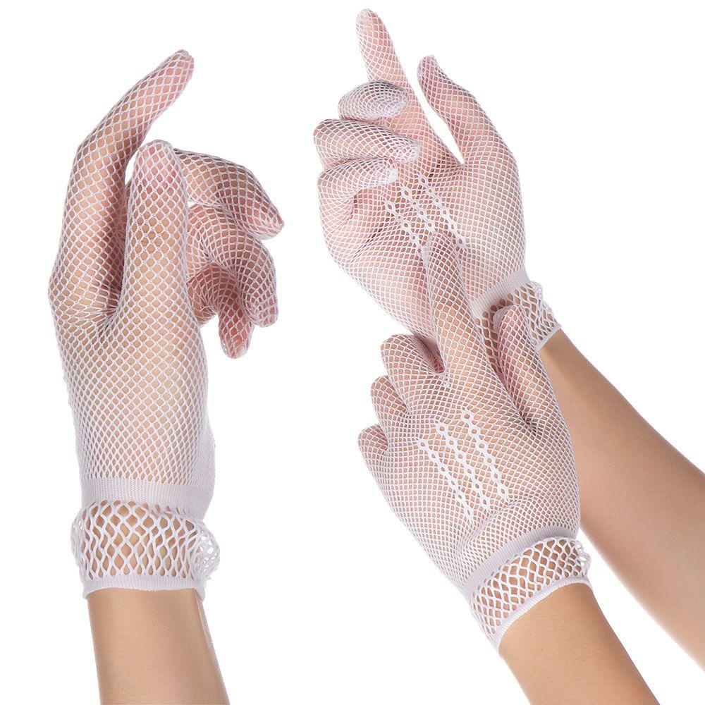 UPSTOPVN Găng Tay Lưới Nylon Hở Ngón Phụ Kiện Hóa Trang Tiệc Cưới