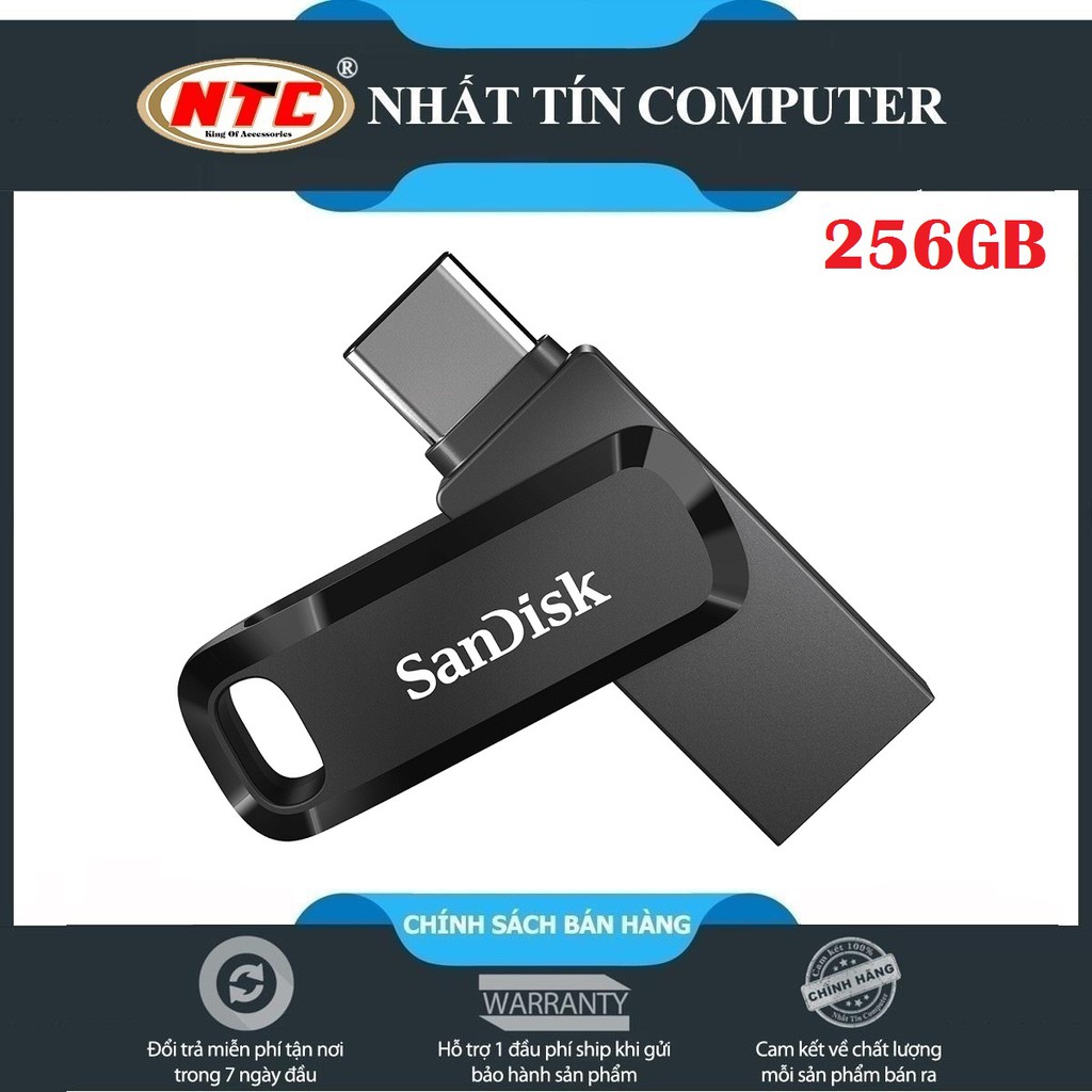 USB OTG Sandisk Ultra Dual Drive Go USB Type-C 3.1 256GB 150MB/s (Đen)