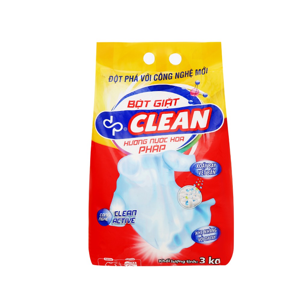 Bột giặt dp CLEAN hương nước hoa pháp 3kg