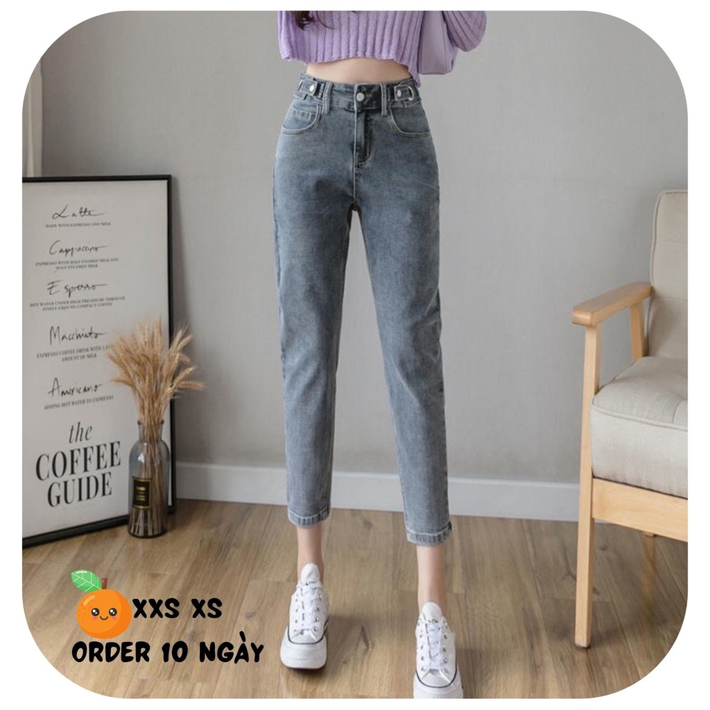 Quần Jeans Size XXS XS Màu Xám Cho Nữ Eo 58cm