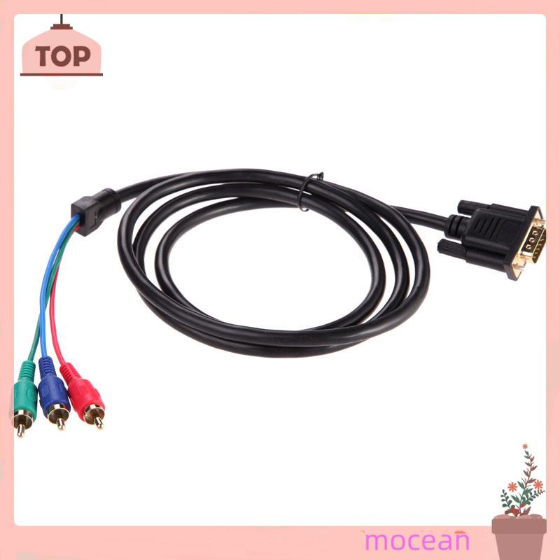 Mocean 1.5m 5Ft VGA to TV 3 RCA Component AV Adapter Cable for PC Laptop