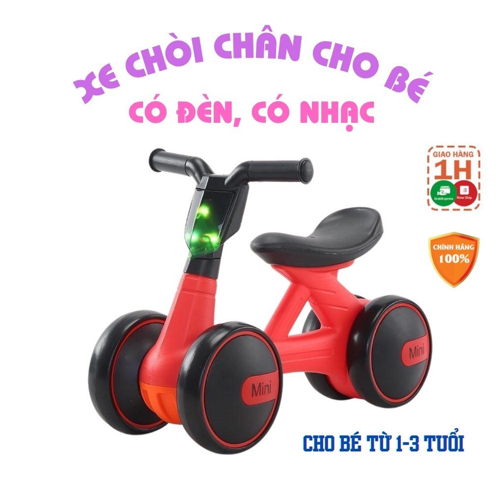 Xe chòi chân cho bé 1 tuổi đến 3 tuổi Miht - Xe đẩy chân có nhạc có đèn phát sáng