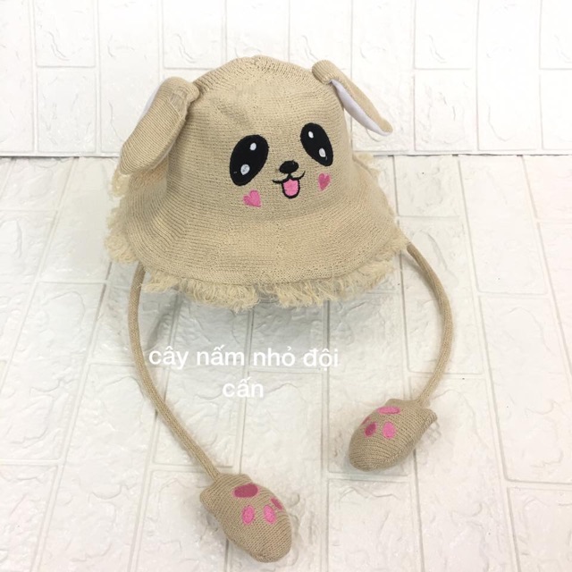 mũ cói tai thỏ trẻ em vẫy vẫy