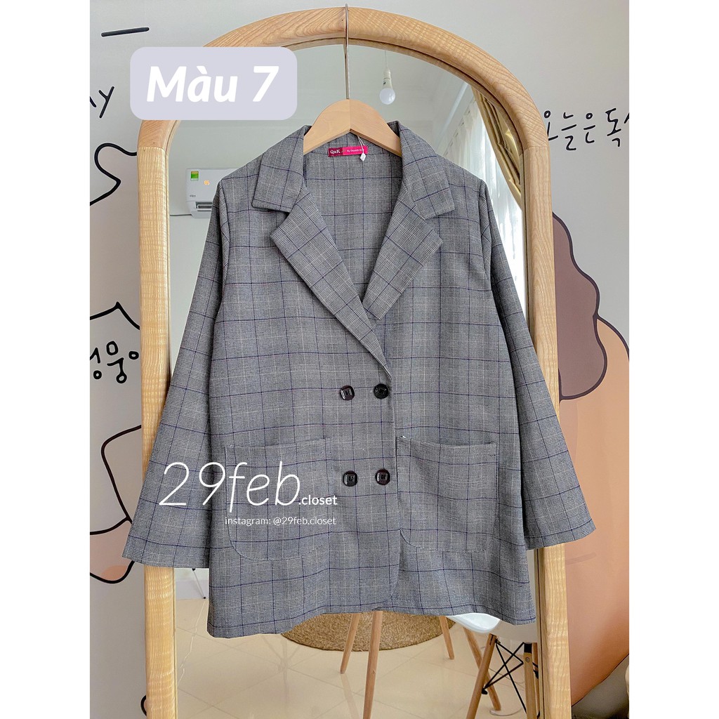 [Mã SKAMCLU7 giảm 10% tối đa 50K đơn 0Đ] Áo blazer kẻ 4 khuy (Ảnh thật) | BigBuy360 - bigbuy360.vn