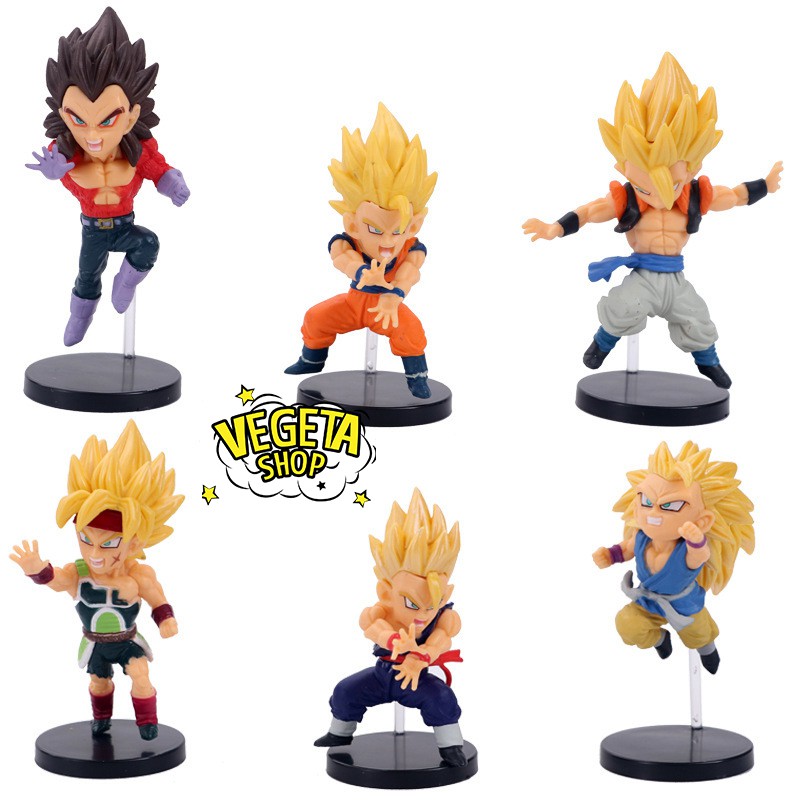 Mô hình Dragon Ball - Set 6 mô hình Dragon ball Z GT Super WCF Vegeta Gohan Gogeta Goku Bardock SSJ SSJ4 - Cao 10cm