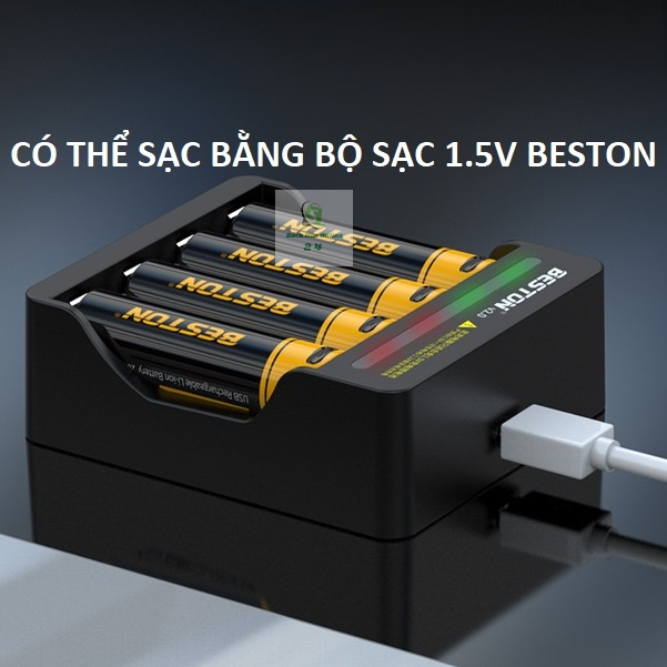 Pin tiểu sạc AA Beston 1.5V 3500mWh cao cấp sạc nhanh trực tiếp bằng cổng micro USB không cần bộ sạc
