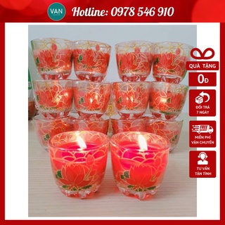Nến bơ cốc T01 hoa sen ( hộp 6 cặp)