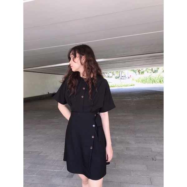 Đầm đắp chéo nút dừa