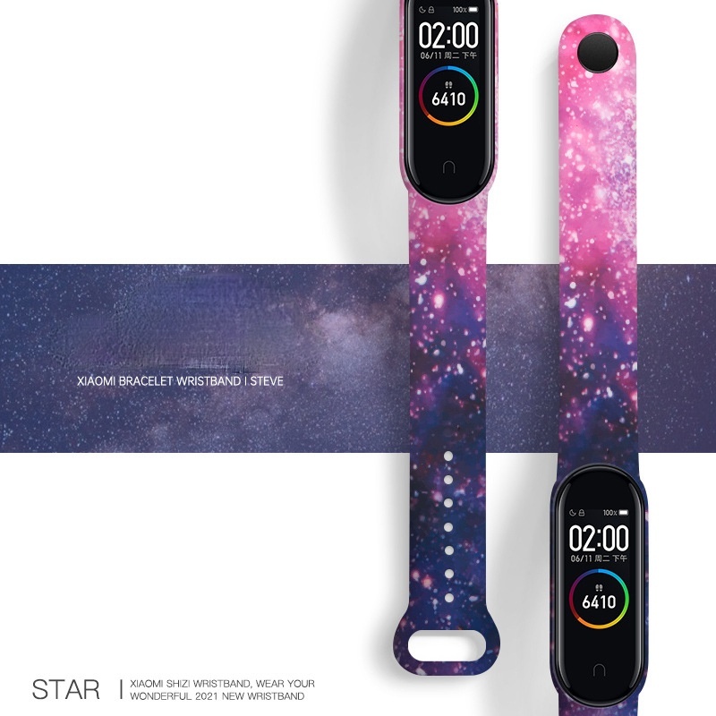 Dây Đeo Thay Thế In Họa Tiết Hoạt Hình Cho Xiaomi Mi Band 6/5 4/3 5/6