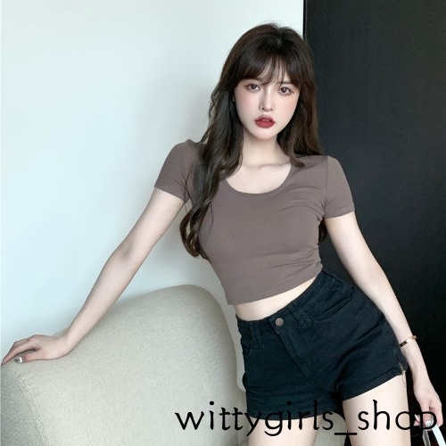 Wittygirls_ Shop | Áo Thun Ngắn Tay Ôm Dáng Thời Trang Mùa Hè Dành Cho Nữ
