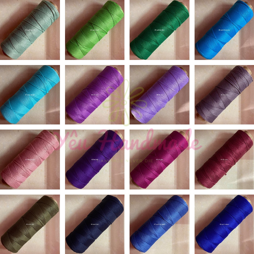 Sợi dệt trơn 2mm  - Sợi móc mũ nón, túi xách đứng form, bền đẹp - CRAFT YARN - Yeuhandmade để em