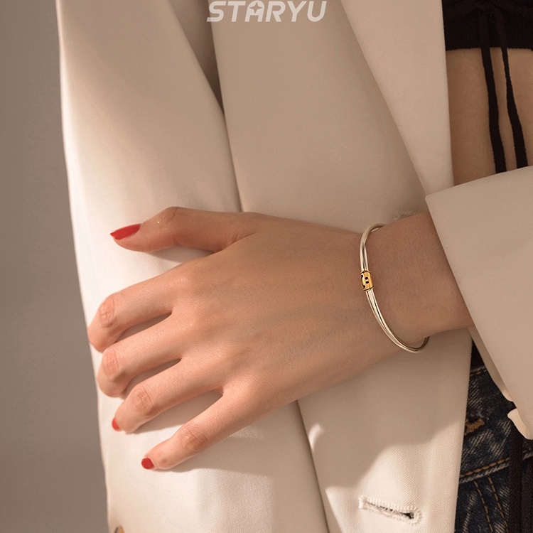 Vòng tay bằng bạc 925 mặt dây hình mặt cười thời trang xinh xắn cho nữ