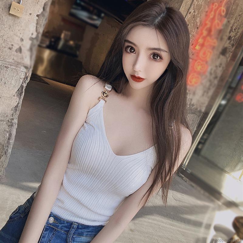 Áo Không Tay Dệt Kim Thiết Kế Cổ Chữ V Quyến Rũ Cho Nữ | BigBuy360 - bigbuy360.vn