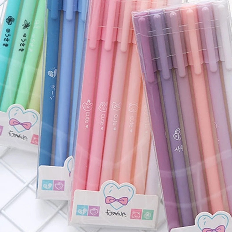 Set 6 Bút Bi Mực Đen Ngòi 0.5mm Cho Học Sinh