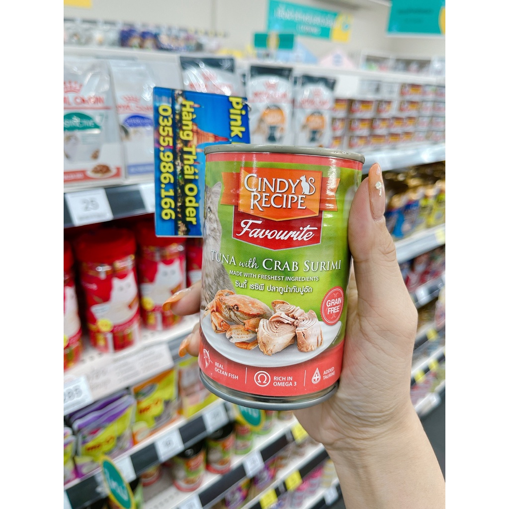 Pate meo Cindy Recipe * PATE DUY NHẤT CHỨA FOS * NỘI ĐỊA THÁI LAN lon 400g
