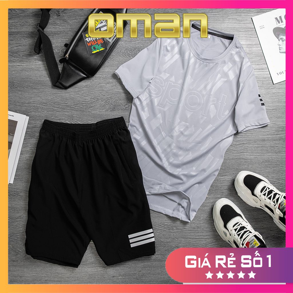 Bộ thể thao nam thun lạnh, bộ đồ nam thể thao tập gym thun lạnh co giãn 4 chiều BO02 - OMAN