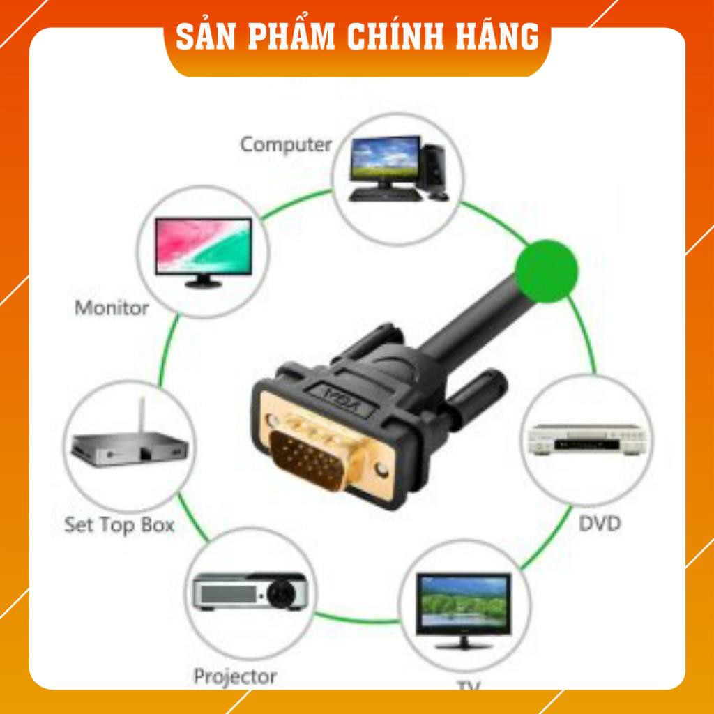 Dây VGA - Cáp VGA 20 mét - Màu trắng, 2 đầu chống nhiễu màu xanh - BH 12 tháng