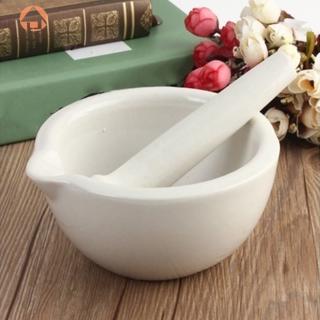 ABH❤Cute Big Bowls Topping Porcelain Mortar+Pestle Mixing Grinding Bowl Tool Set
