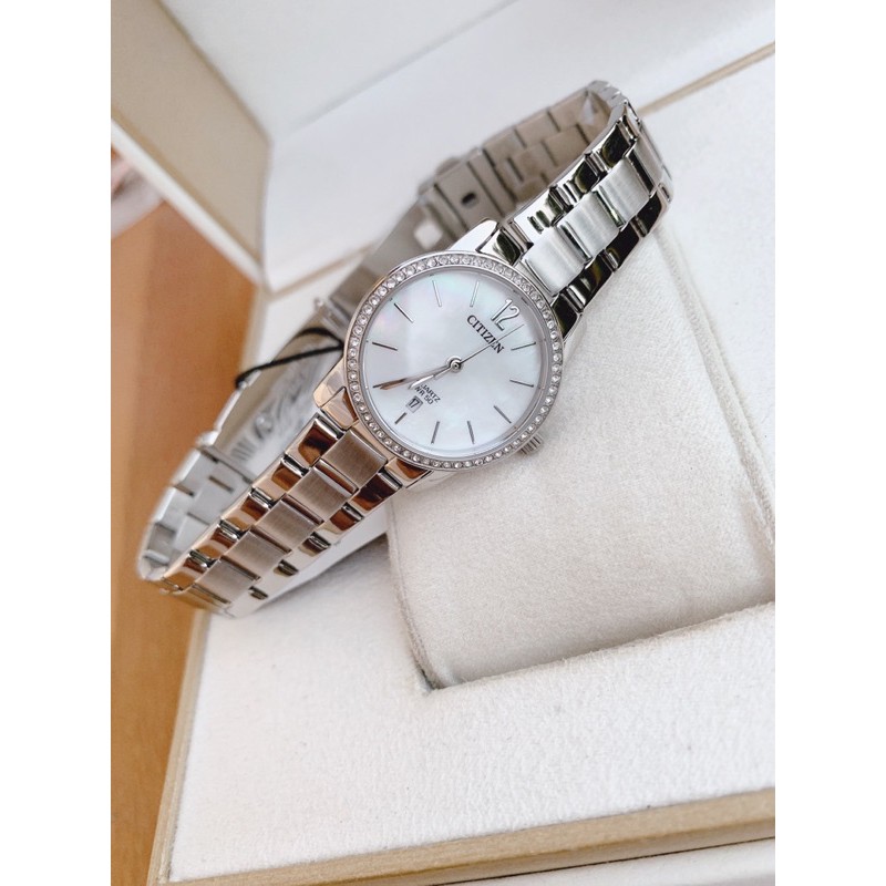 Đồng hồ nữ Citizen EU6030-81D size 28mm, lịch ngày 6h, đính đá swarovski, thép ko gỉ