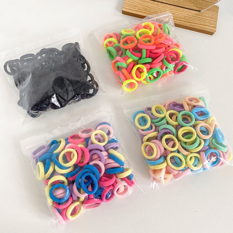 Set 100 dây thun buộc tóc nhiều màu sắc