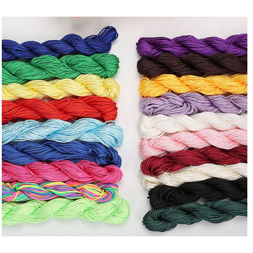 Bó lớn như hình 20-30met dây dù size 0.5-0.8- 1-1.5mm đan vòng đủ màu, dây đan vòng tay, dây thắt vòng,vòng cổ