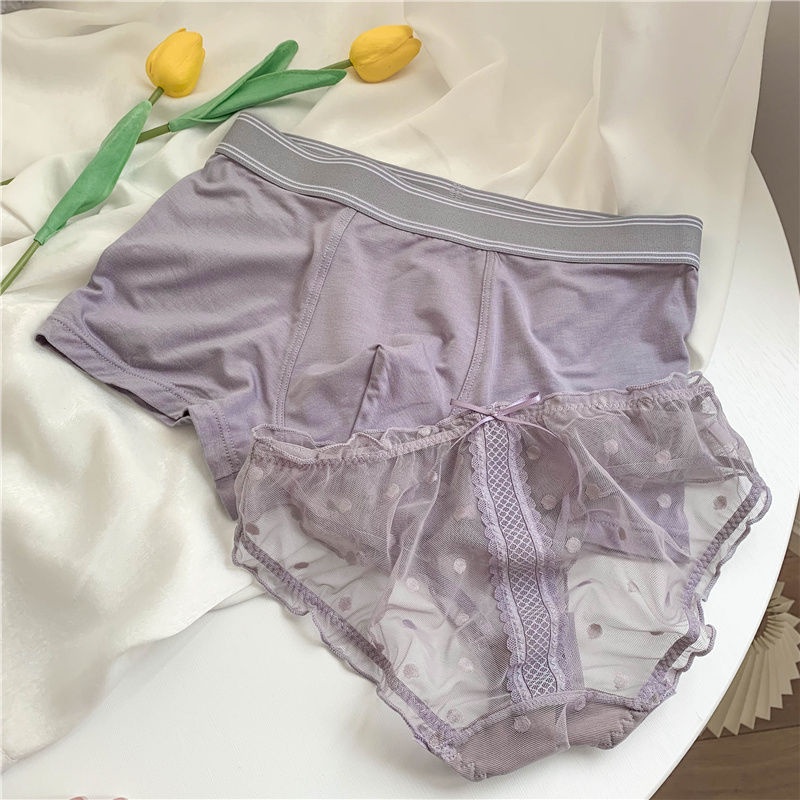 Quần Lót Lưới Lưng Vừa Không Đường May Gợi Cảm Cho Cặp Đôi