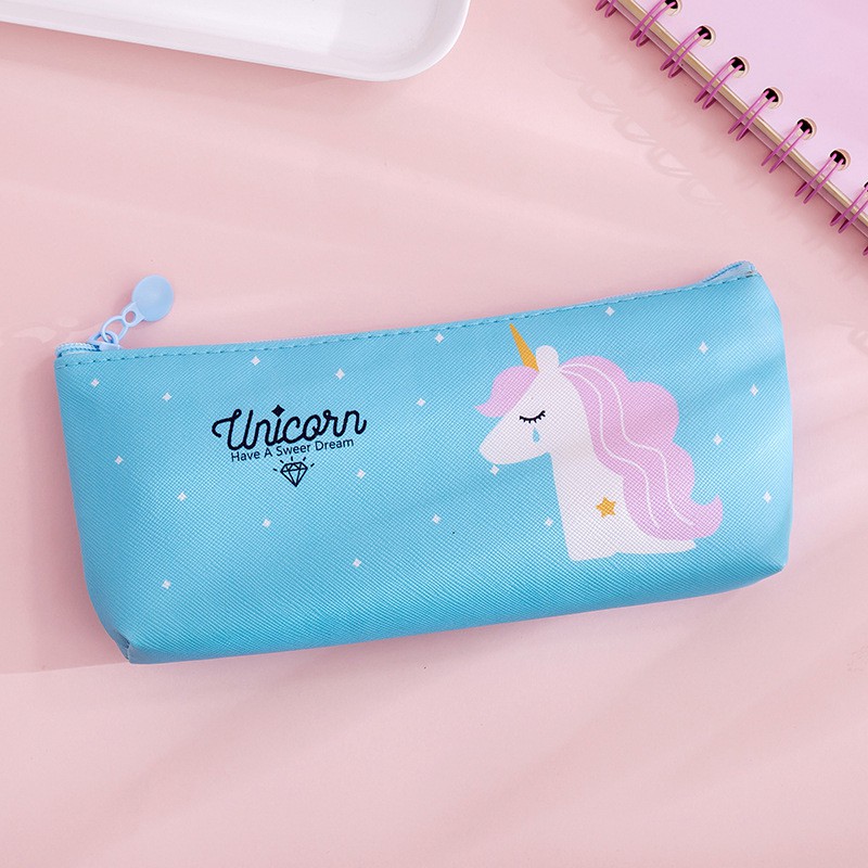 Hộp bút vải canvas hình unicorn cute dễ thương xinh xắn