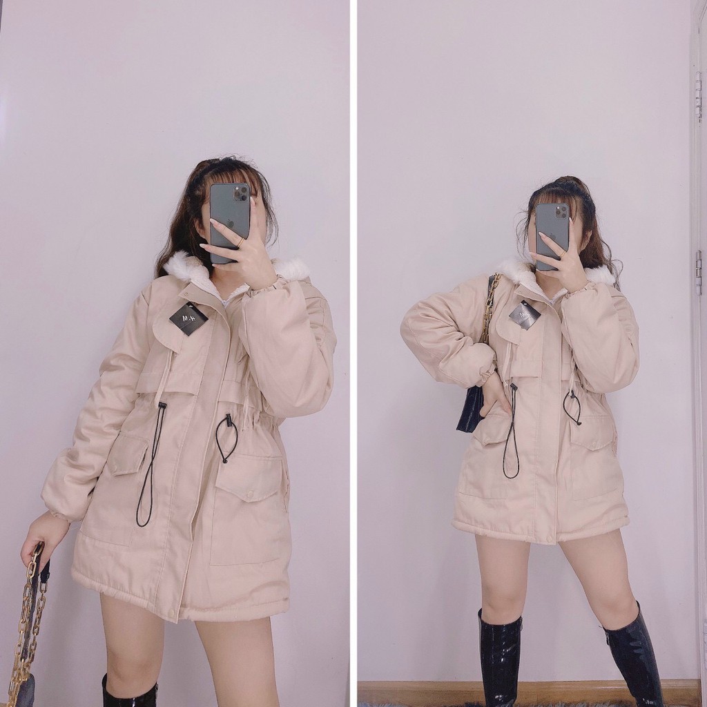 [New 2021] Áo khoác phao nữ thu đông chất nỉ dáng dài, áo phao nữ mùa đông dáng dài, ao phao nỉ, ao khoac hoodie | BigBuy360 - bigbuy360.vn