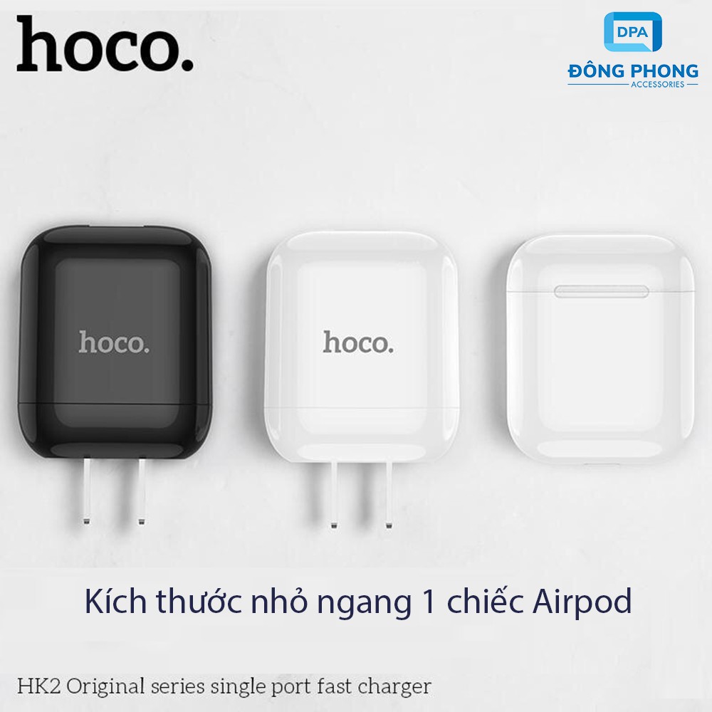 Củ Sạc Hoco HK2 Chính Hãng 3.4A Chân Sạc Dẹt Tiêu Chuẩn