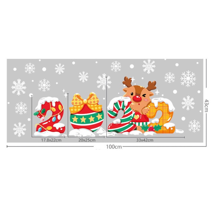 Decal dán tường Noel Hít Tĩnh Điện không Dơ Kính -