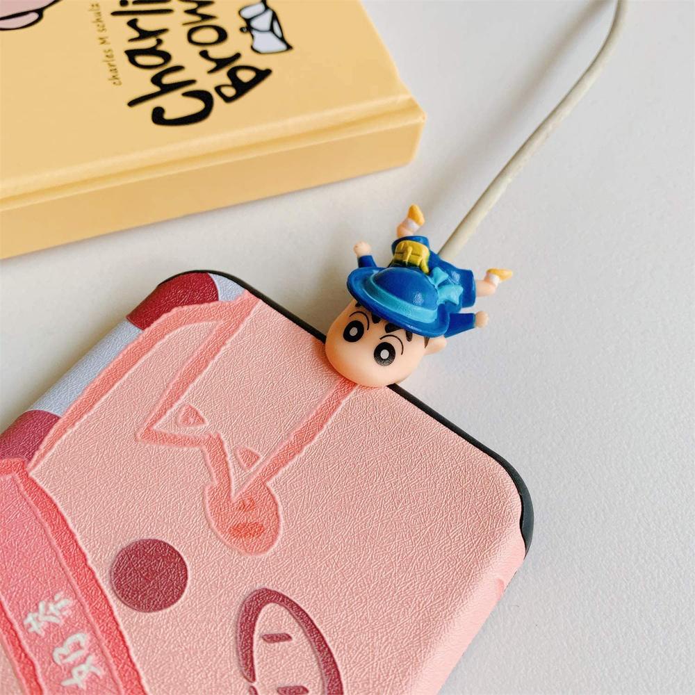 Glenes Phụ Kiện Bảo Vệ Dây Cáp Sạc Usb Loại C Hình Cậu Bé Bút Chì Shin-chan Dễ Thương