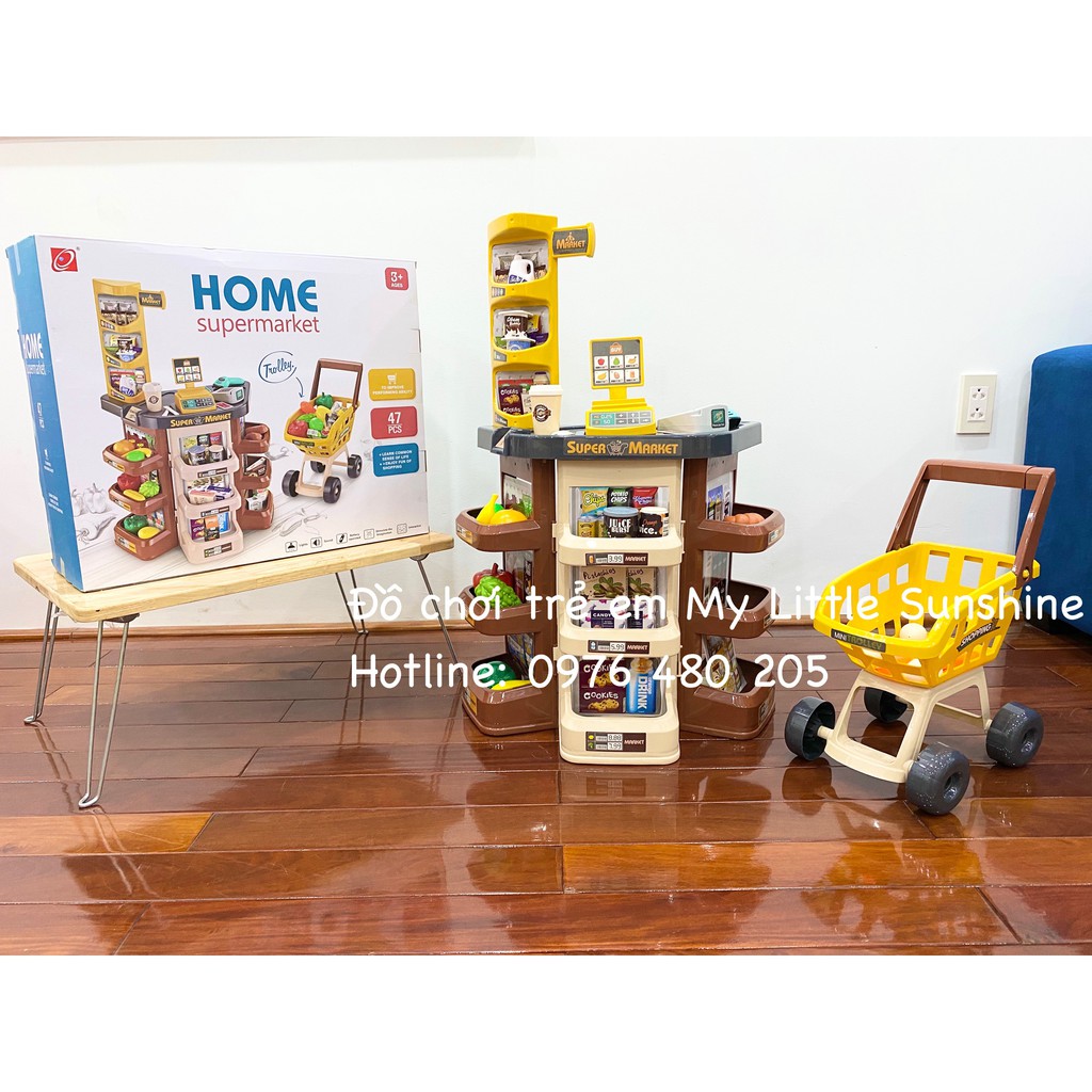 Đồ chơi quầy siêu thị có xe đẩy 47 chi tiết cho Bé