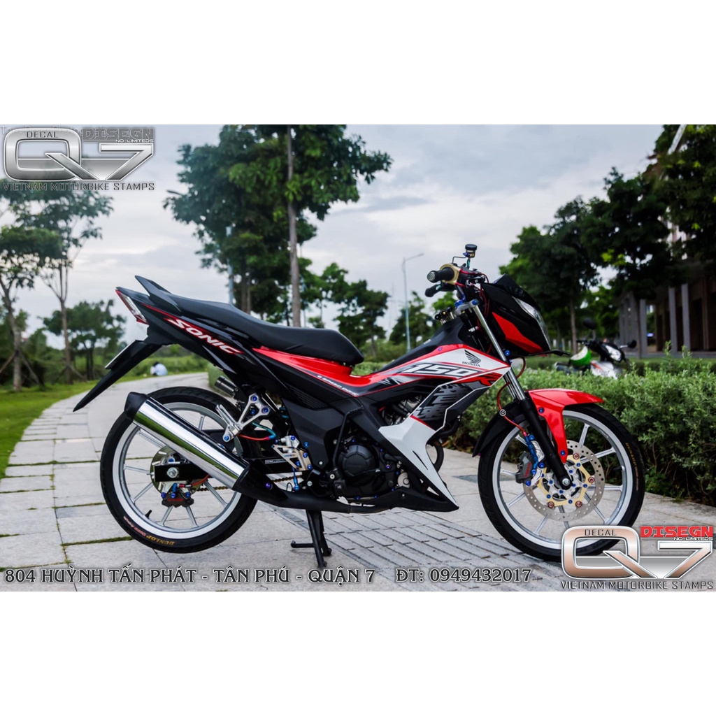 Tem rời sonic 150 trắng đỏ đen - decalq7