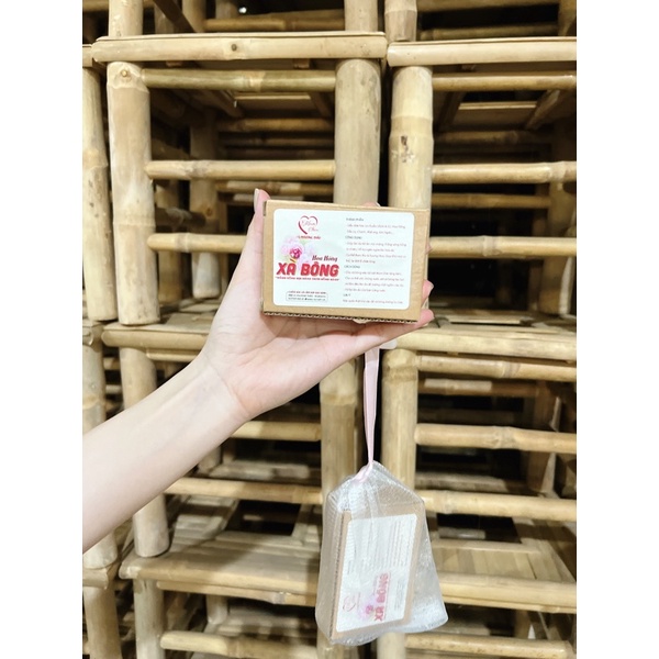 XÀ BÔNG HOA HỒNG TRẮNG DA TẶNG TÚI LƯỚI TẠO BỌT MOM SHIN