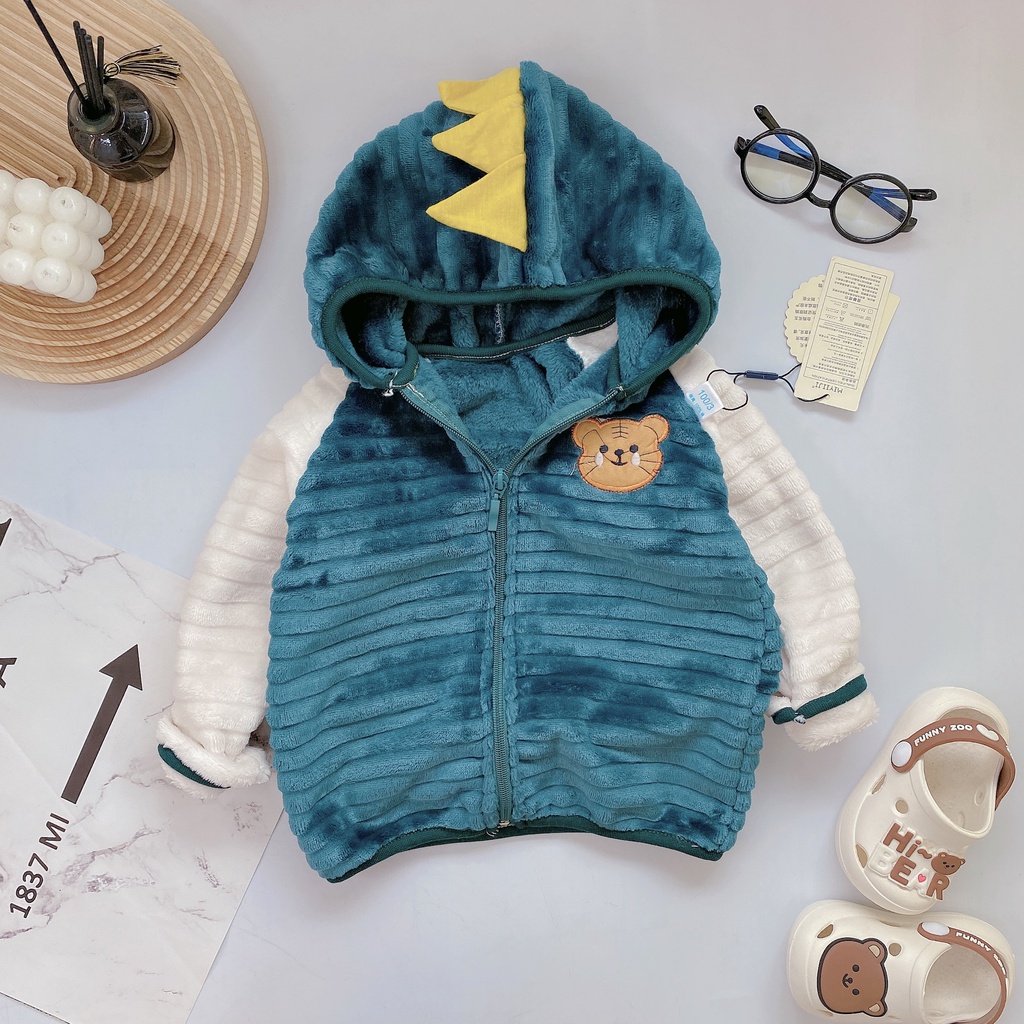 Áo khoác mùa đông cho bé trai bé gái chất liệu lông thỏ 5-15kg