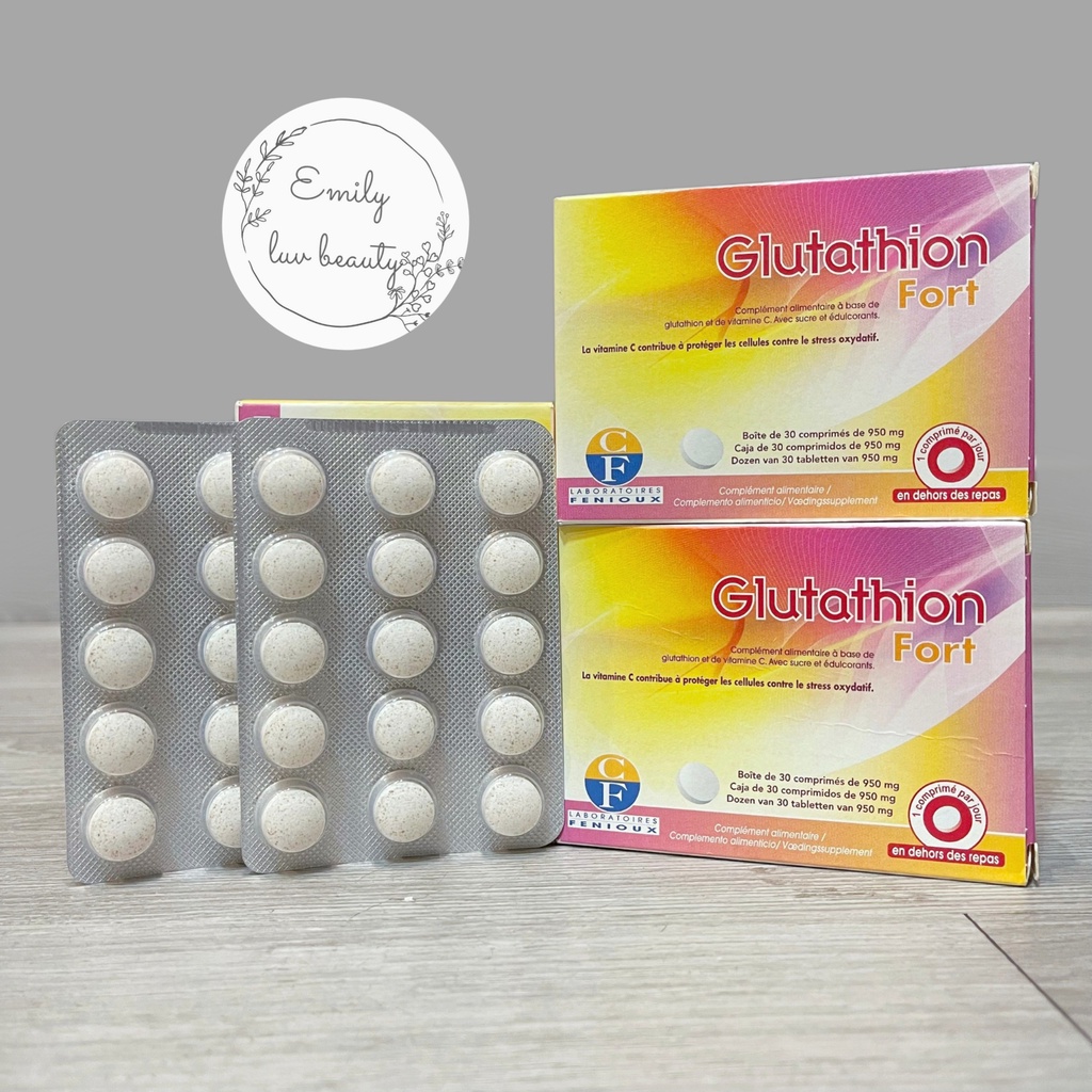 Viên ngậm trắng da Glutathion Fort Pháp Hộp 30 viên