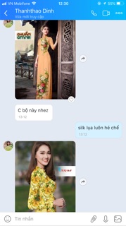 Com bo vải áo dài