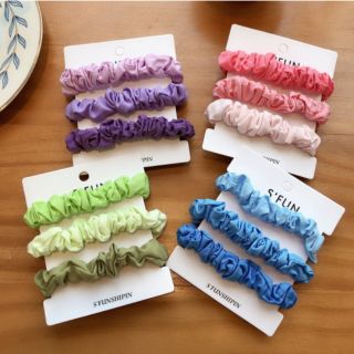 DÂY CỘT TÓC SCRUNCHIES COMBO 3 MÀU PASTEL