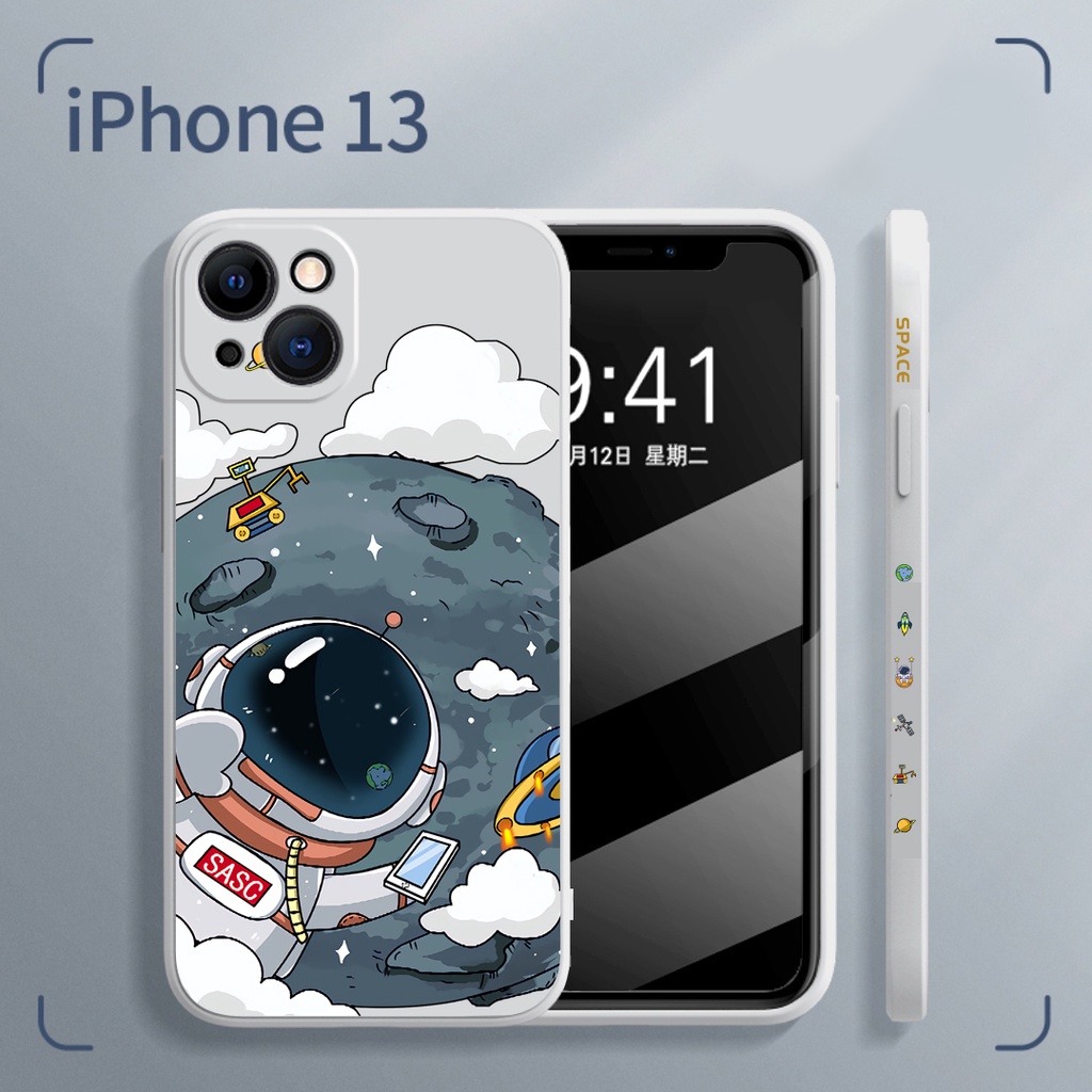 Ốp Điện Thoại Mềm Chống Sốc Hình Phi Hành Gia Cho iPhone 12mini 13 mini 11pro 6 plus 6s plus xs max 11pro iPhone xr