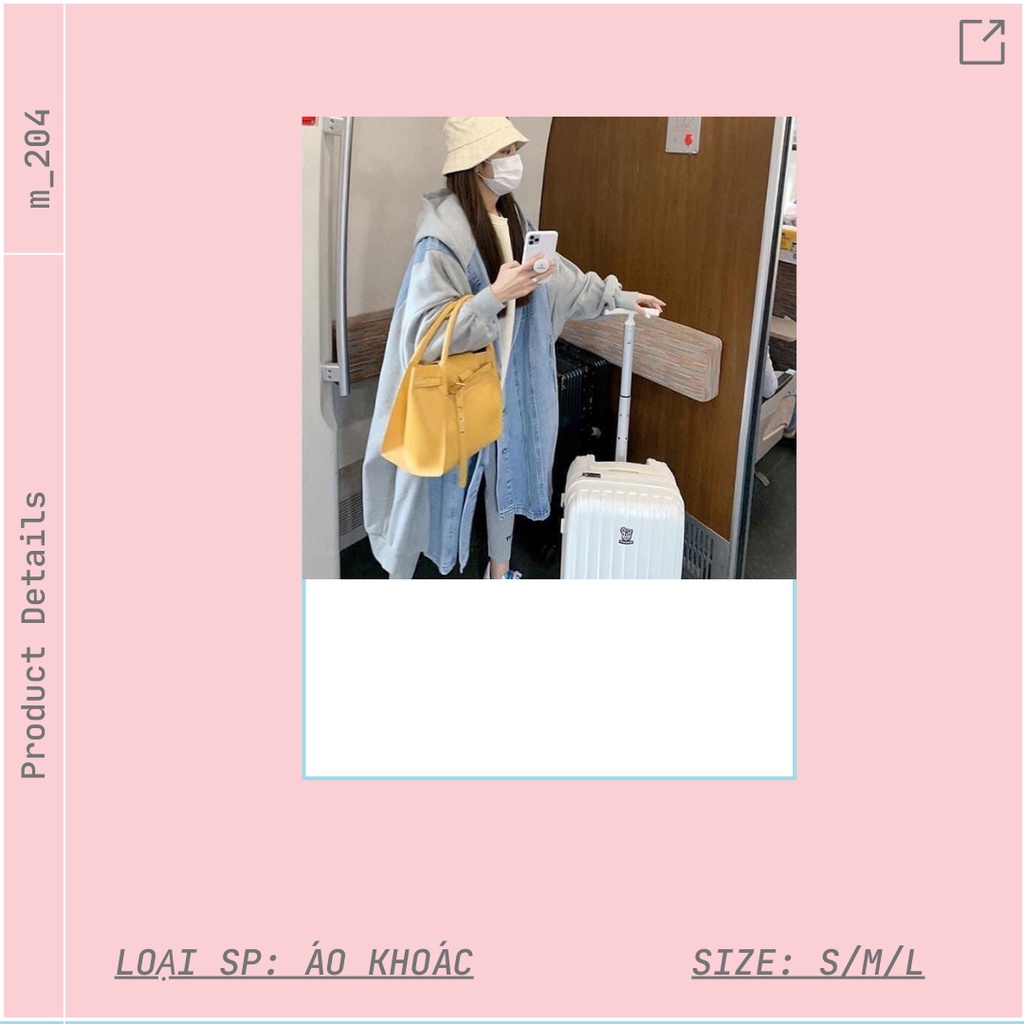 [ORDER]Áo khoác nỉ nữ phối jeans độc đáo dáng dài siêu ấm phong cách hàn quốc M204-C[ảnh thật] | BigBuy360 - bigbuy360.vn