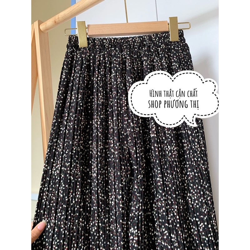 Chân váy hoa nhí xếp li hàng Quảng Châu (hàng sẵn) | BigBuy360 - bigbuy360.vn