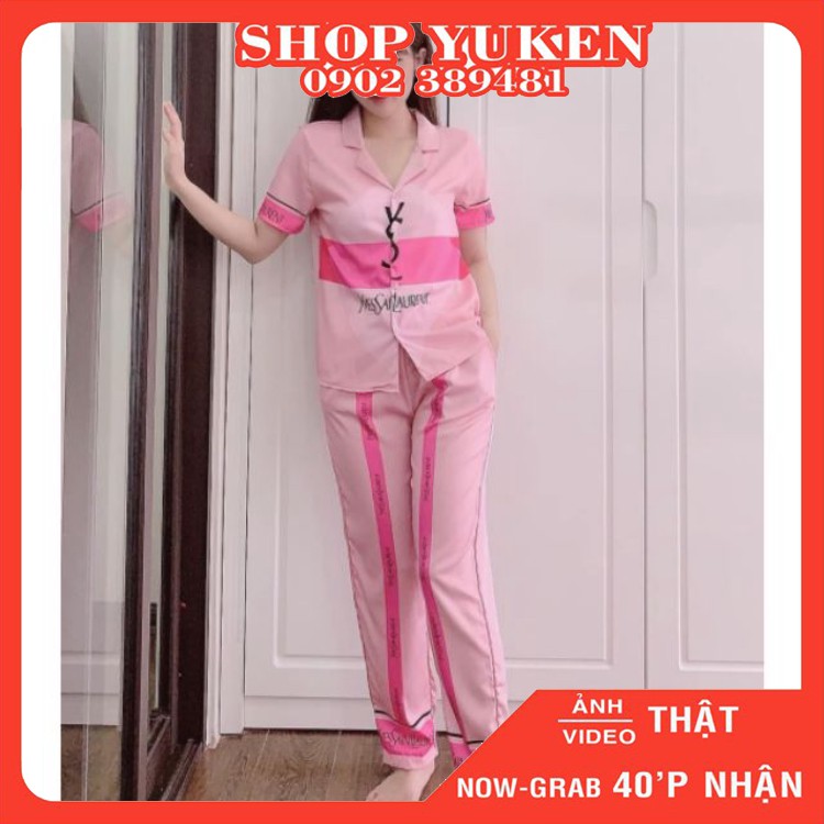Bộ Pijama Tay Ngắn Quần Dài Phi Lụa Mát Và Xinh