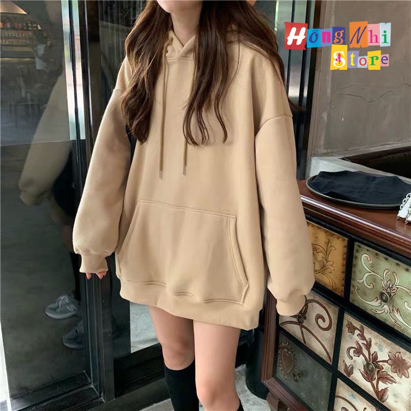 Áo Hoodie Trơn Màu Nude Tan Cao Cấp Dáng Rộng Unisex Nam Nữ Mặc Được - MM