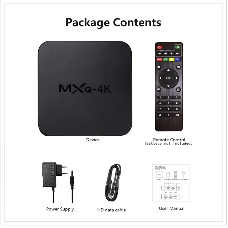 Thiết Bị Chuyển Đổi Tv Thường Thành Smart Tv Mxq 4k Ultra Hd 3d Quad Core Android 9.0 Tv Box 2.4g 5g Wifi