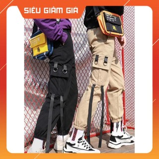 Quần kaki túi hộp phối dây dài nam nữ ( Size S - 3XL )