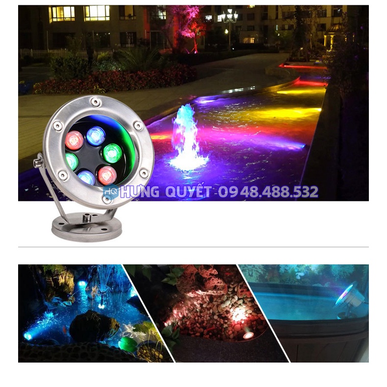 Đèn Led dưới nước trang trí hồ cá koi trang trí hồ câu ao câu tạo cảnh quan đài phun nước đèn led sân khấu