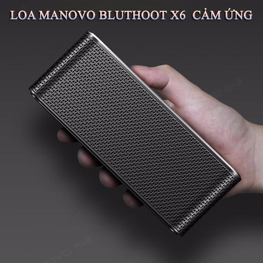 Loa bluetooth manovo x6 nút bấm cảm ứng, siêu bass vỏ nhôm nguyên khối công suất 6W thời gian sử dụng 8H